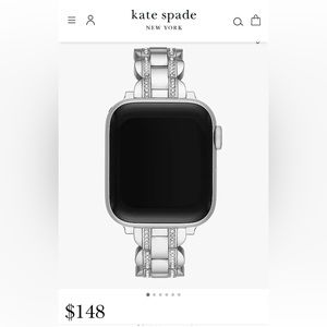 Kate Spade Silver Pavé Stainless Steel Bracelet 38/40mm Band For Apple Watch